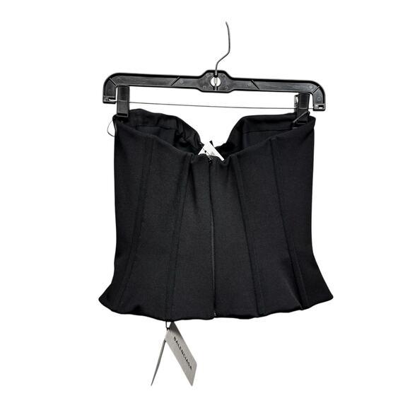 NWT Balenciaga Black Strapless Sweetheart Jersey Bustier Tube Top Womens 2 - Picture 5 of 10